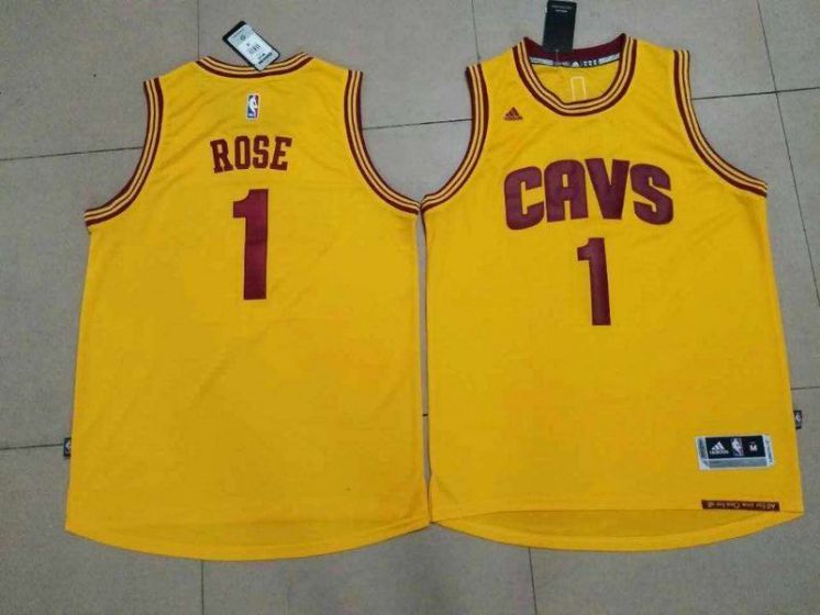 Men Cleveland Cavaliers #1 Rose Yellow NBA Jerseys